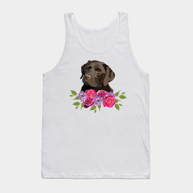 Chocolate Labrador Tank Top by Holly Rose Art